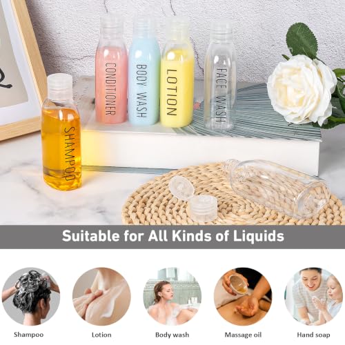 Travel Bottles for Toiletries 6 PCS 3.4oz Plastic Bottles Clear (Clear)