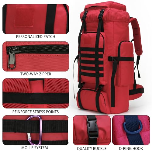 Hiking Backpack for Men 70L (70l-red)