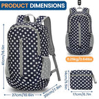 Lightweight Packable Backpack 25L (25L / Blue, White Polka Dot)