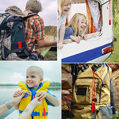10 Pcs Emergency Safety Whistle with Lanyard for Boating (Red and Orange)