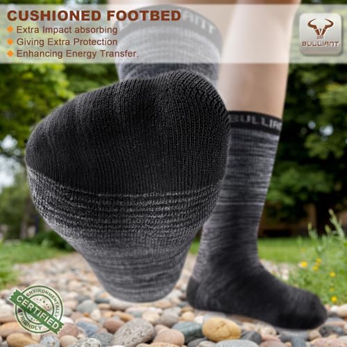 Men 6 Pack Athletic Compression Crew Socks for Running Gym Sports (5-6 / Black 8424)