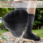 Men 6 Pack Athletic Compression Crew Socks for Running Gym Sports (5-6 / Black 8424)
