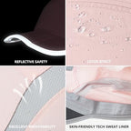 Baseball Cap Nylon Running Cap Outdoor Sports Hat for Men Women Adjustable Quick Drying Reflective Foldable UPF50+ Breath Mesh Water Repellency Race Performance Lightweight Light Pink (6 7/8-7 1/2 / Light Pink)