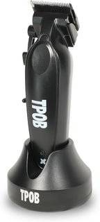 TPOB X Digital Brushless 6800rpm Professional Hair Trimmer Hair Clippers for Men, Psycho Zero Gapped T-Blade Trimmer Cordless Rechargeable Edgers Clippers (X Clipper Black with Stand)
