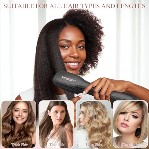 Hair Dryer Brush Blow Dryer Brush Straightener (Black)