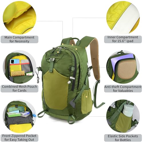 30L Hiking Backpack With Rain (Green 2.0 / 30L)