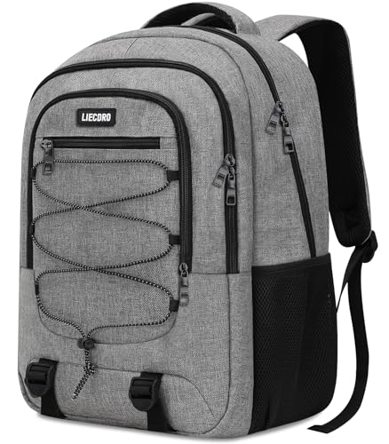 Grey Backpack for Men Women (D6-grey / 17.3 Inch)