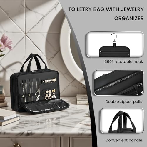 Travel Hanging Toiletry Bag for Women (Black)