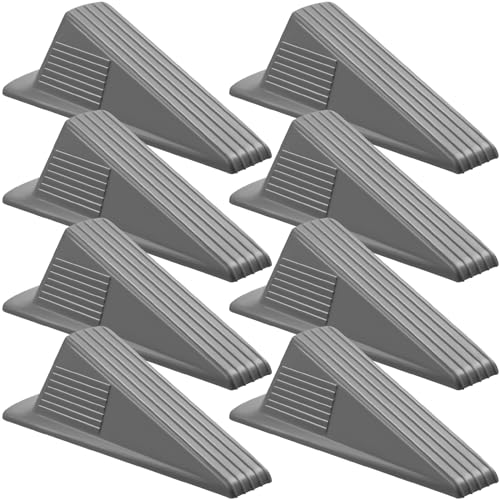 8 Pcs Jumbo Door Stoppers Heavy Duty Rubber Doorstop (Gray)