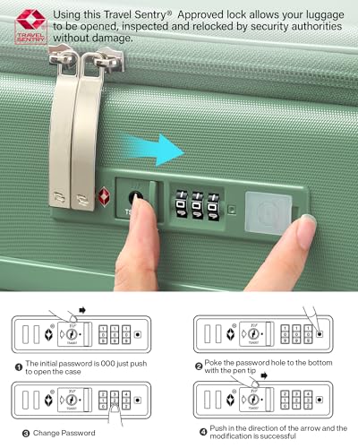 20 Inch Expandable Carry On Luggage 22x14x9 Airline Approved (Forest Green / 20 Inch EXT)