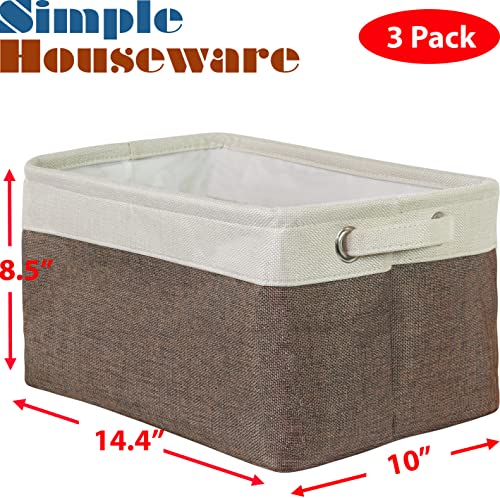 14.4" x 10" Slim Large Fabric Storage Bin (Brown / Slim - 14.4" x 10" x 8.5")