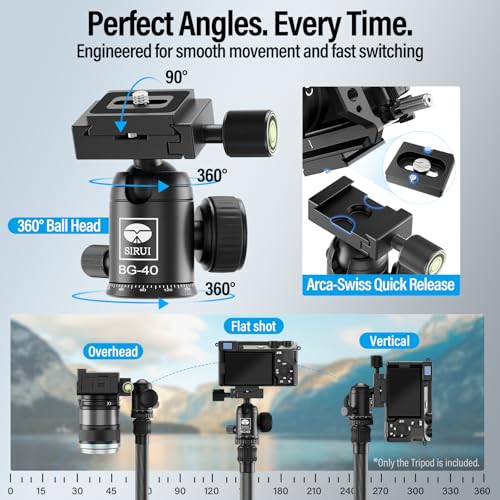 54" 137cm Carbon Fiber Travel Tripod for Camera with 360° Ball Head (54.5" Travel Tripod)