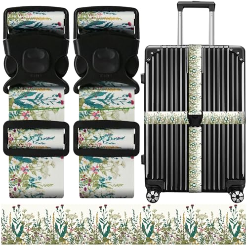 Luggage Straps for Suitcases (White Green)