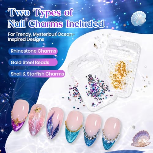 Beetles Blue Halloween Cat Eye Gel Nail Polish Set (A - Blue Purple Green | Siren Song)