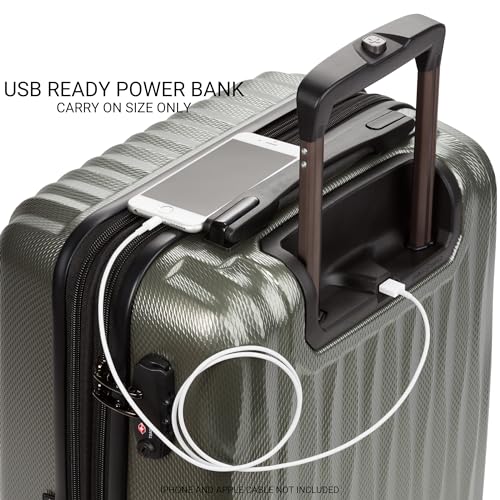 7272 Energie Expandable Hardside Luggage with Spinner Wheels and TSA Lock (2-Piece Set (19/27) / Gunmetal)