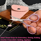 Small Pointed Scissors for Women Men Facial Hair (Pink)