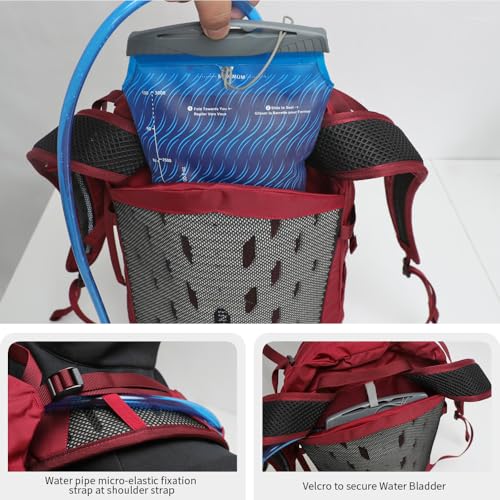 Hiking Hydration Backpack with 2L (Red-3L Water Bladder)