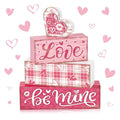 Tiered Tray Decor Set (Pink Love Plaid)