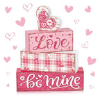 Tiered Tray Decor Set (Pink Love Plaid)