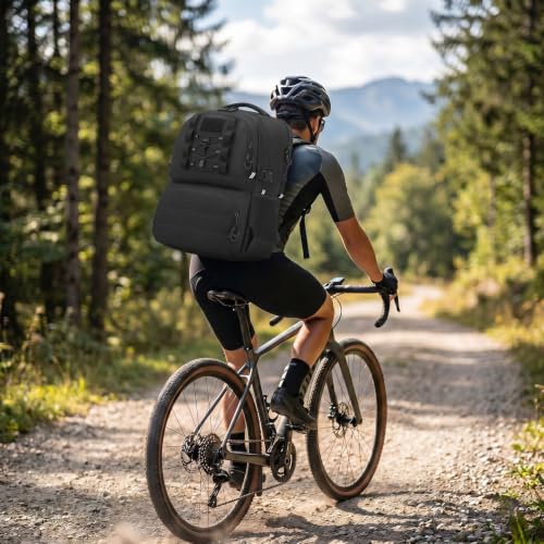 50L Laptop Lunch Backpack for Men with Lunch Compartment and USB Port (Black / 50L)