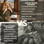 Apear 16-in-1 Soft Travel and Airplane Blanket with Bag Viscose from Bamboo (Olive/Black)