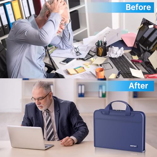 Accordion File Organizer (Blue / 14.2" x 10.4" x 2")