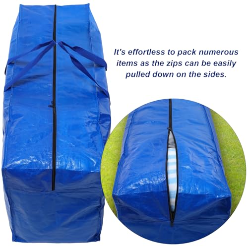 4 Pcs 66 Gallon Extra Large Moving Bags Heavy Duty Storage Bag (66 Gallon / Blue)