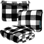 Travel Blanket Pillow (Checker White / 60 x 43 inches)