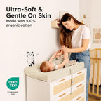 2 Pack Organic Changing Pad Covers for Girl (Cameo)