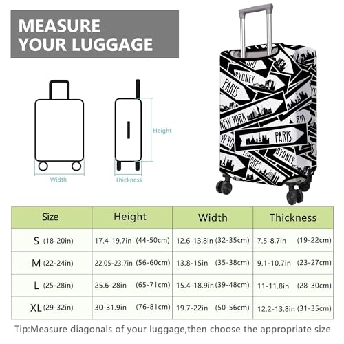 Travel Luggage Cover Suitcase Protector Fits 18 (B-1 / L(25-28in))