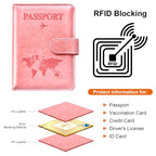Passport Holder for Travel Essentials (Bright Pink / Magnetic Clasp)