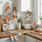 Orange Grey Kitchen Decor Set (Orange Grey)