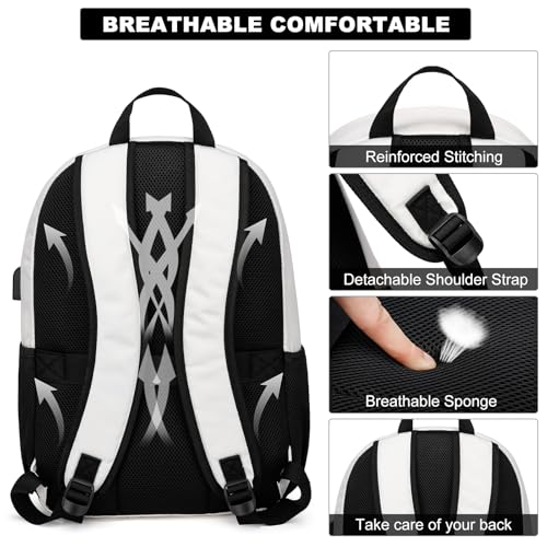 School Backpack for Teen Girls & College Women (D56-beige / 15.6 Inch)
