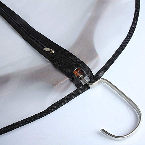 Garment Bags for Hanging Clothes (24'' x 48''/6 Pack / Black-Translucent)