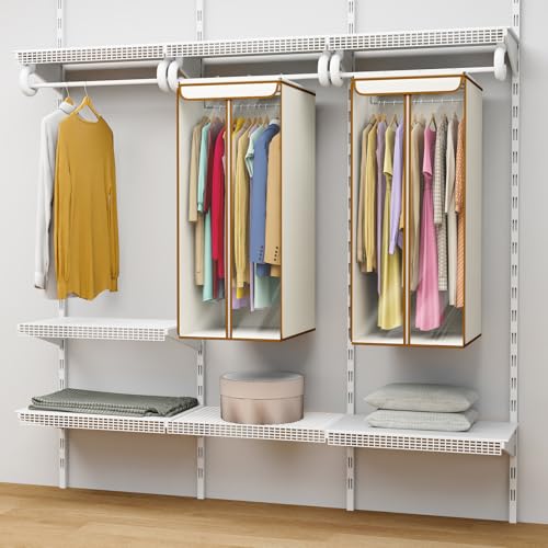 Garment Bags for Hanging Clothes (Beige / 40"-2PCS)