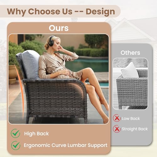 Patio Furniture Set (2 PCS Chairs / Light Grey)
