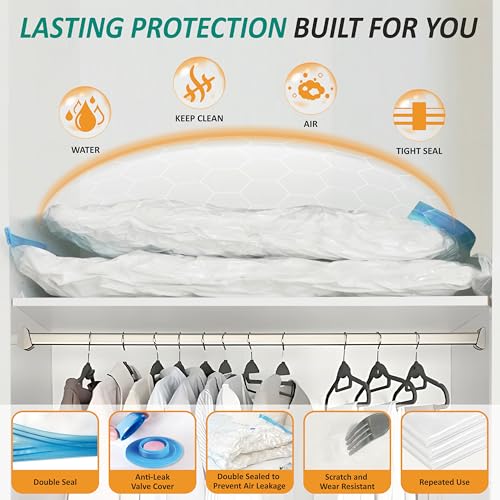 12 Jumbo Vacuum Storage Bags for Blankets & Bedding (Jumbo)
