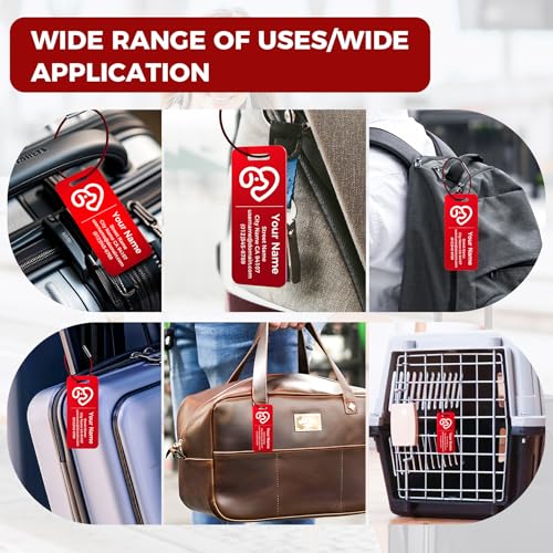 4PCS Personalized Luggage Tag (Red / Small)