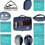 5 Set Packing Cubes for Travel Large Suitcase Luggage Organizer Bags Travel Accessories Vacation 4 Cubes 1 Laundry Pouch Bag (Snow Darkblue)