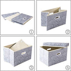 Larger Collapsible Storage Cubes with Lids Fabric Decorative Storage Bins Boxes Organizer Containers Baskets with Cover Handles for Bedroom Closet Living Room 17.7x11.8x11.8 Inch 3 Pack (Assorted Color / Large(3-Pack))