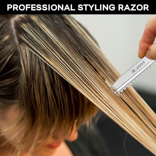 Hair Cutting Razor 6.89" with 10 Replacement Blades (Silver)