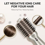 2.3 Inch Auto Dual Voltage Hair Dryer Brush Cool Shot (Matte Silver)