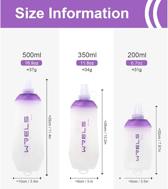 200ml/350ml/500ml Collapsible Soft Flask, BPA Free Folding Soft Water Bottle - Image 2