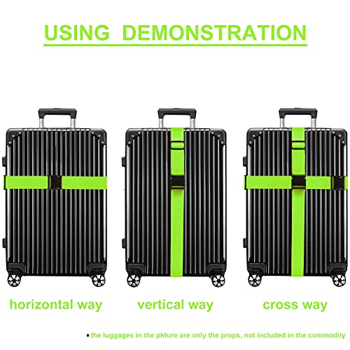 Luggage Straps for Suitcases TSA Approved Travel Essentials 4 Pack (Green)