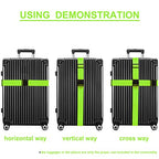 Luggage Straps for Suitcases TSA Approved Travel Essentials 8 Pack (Green)