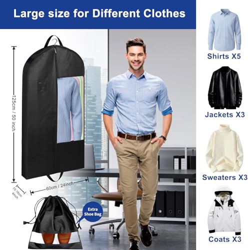 Garment Bags with 4" Gusseted (Black / 43")