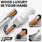 Compact Travel Umbrella for Rain (White)