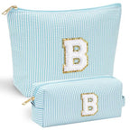 2 Travel Makeup Bags for Women (Light Green / B)
