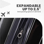Rails Expandable Hardside Upright Suitcase with 360° Spinner Wheels (Black / Carry-On)