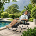 Oversized Zero Gravity Chair (Light Gray & Black / Set of 2)